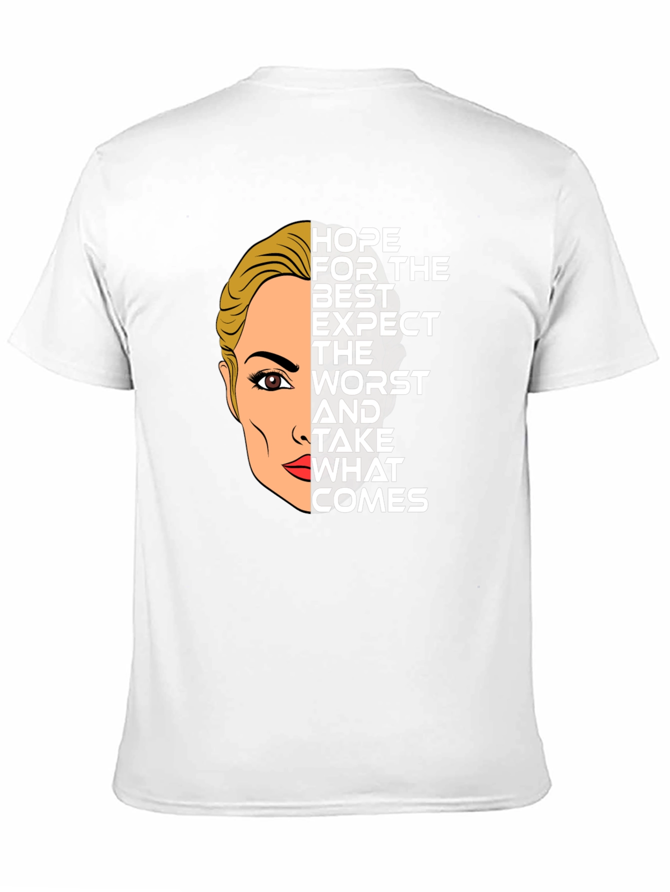 Hope For The Best Graphic Print Black Tee