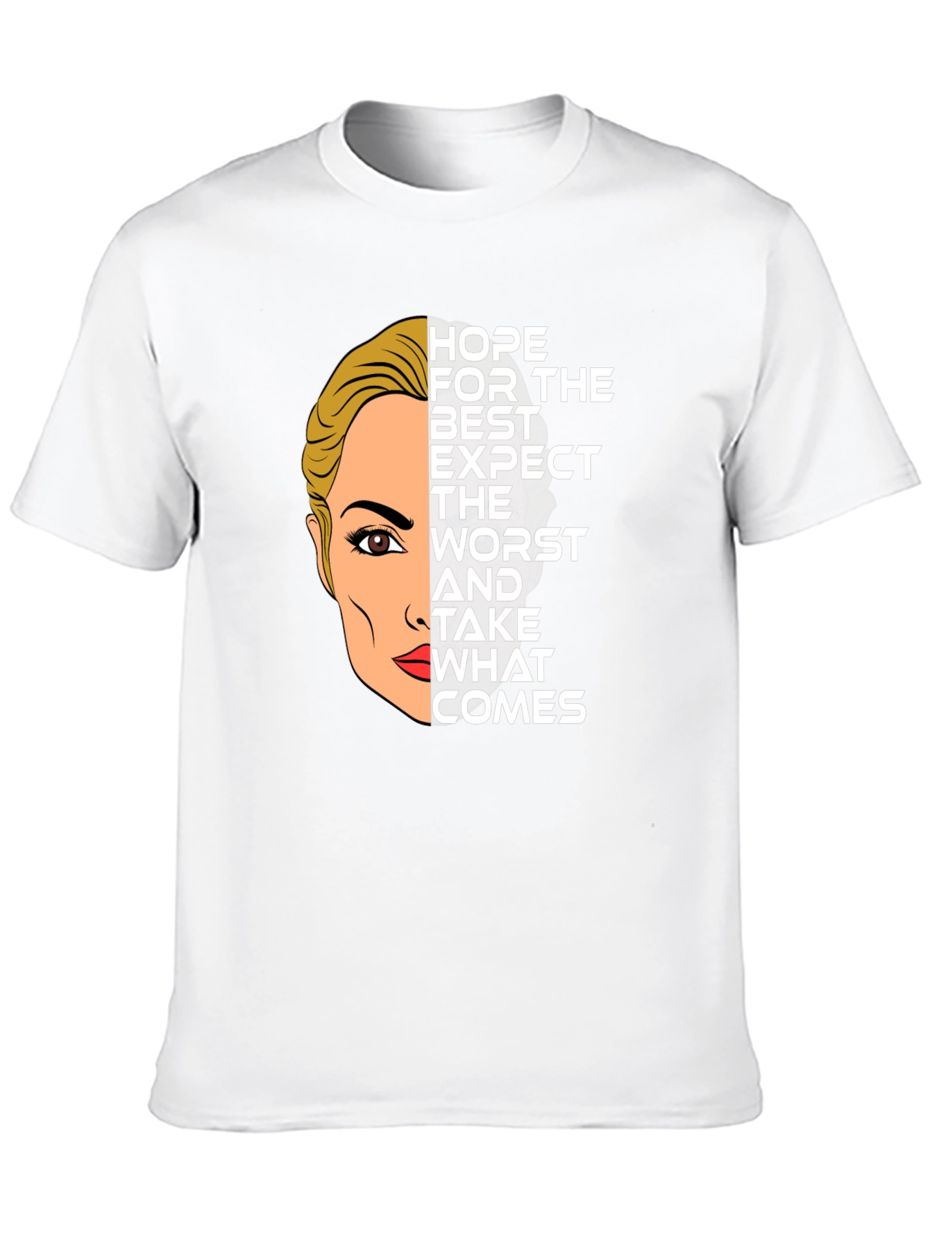 Hope For The Best Graphic Print Black Tee