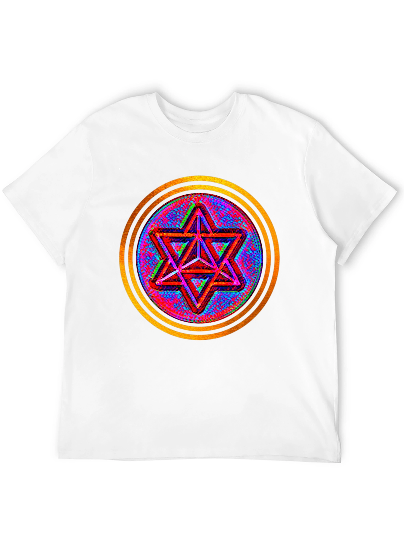 Geometric Star Graphic Tee - Black