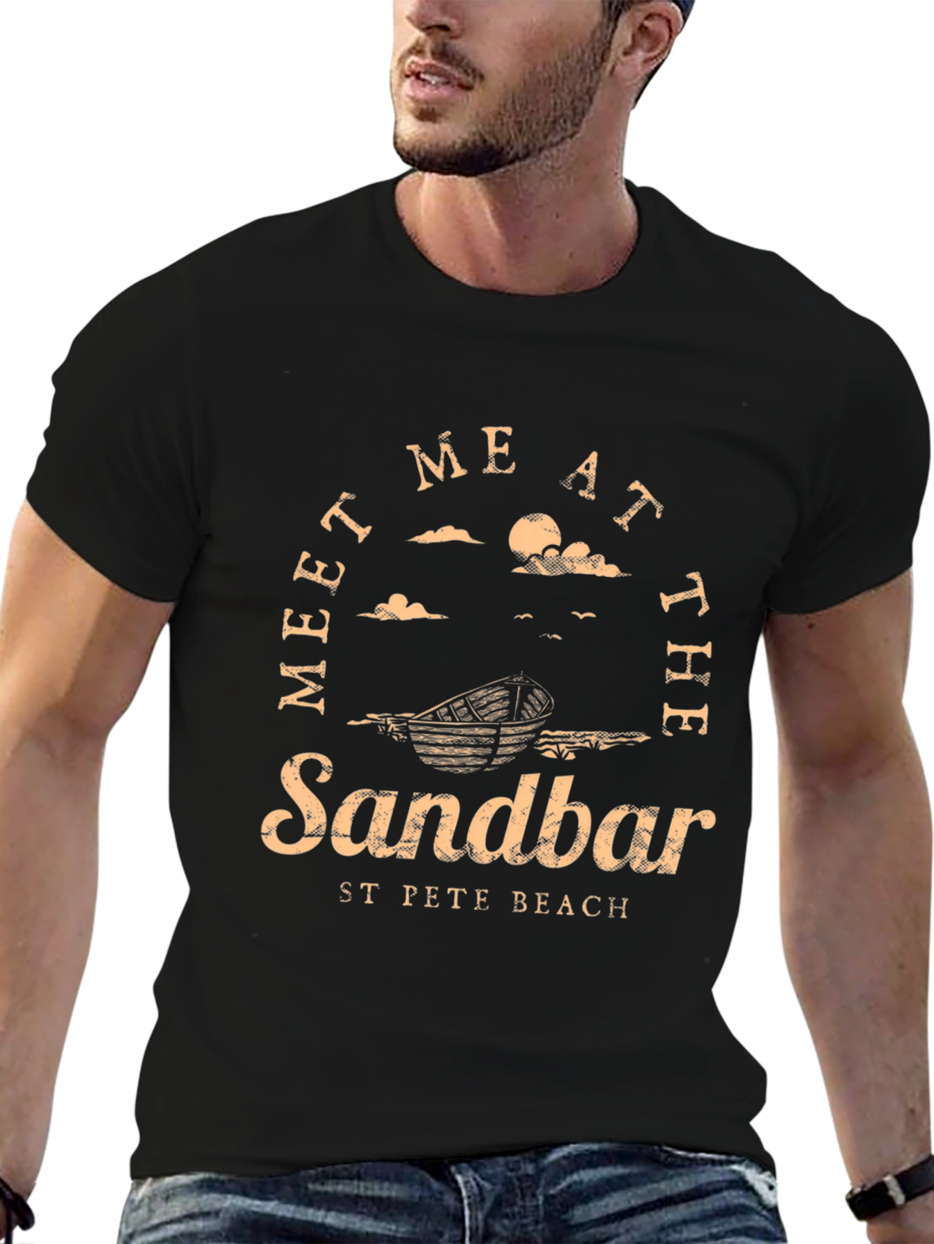 Sandbar St. Pete Beach Black T-Shirt