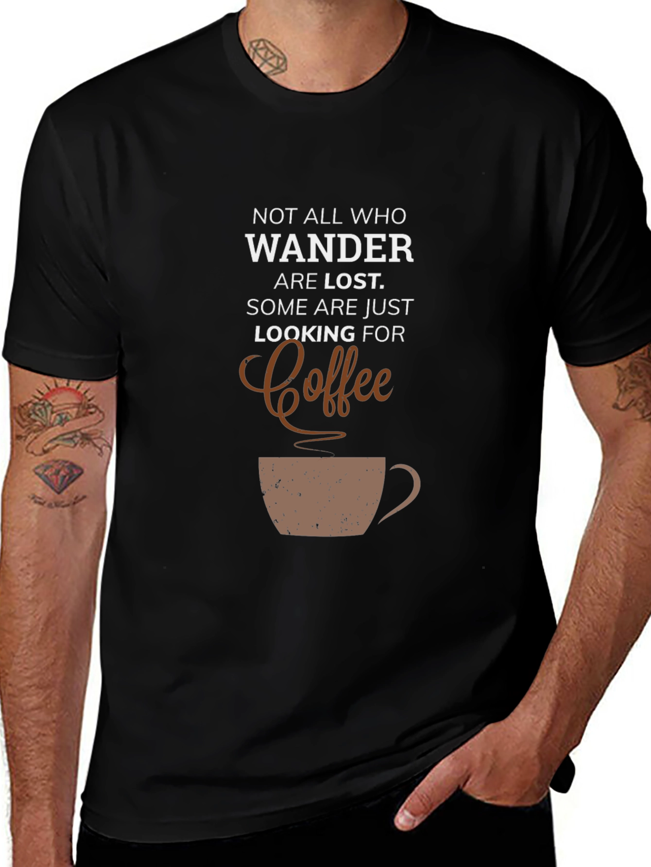 Wander Coffee Graphic Tee - Black
