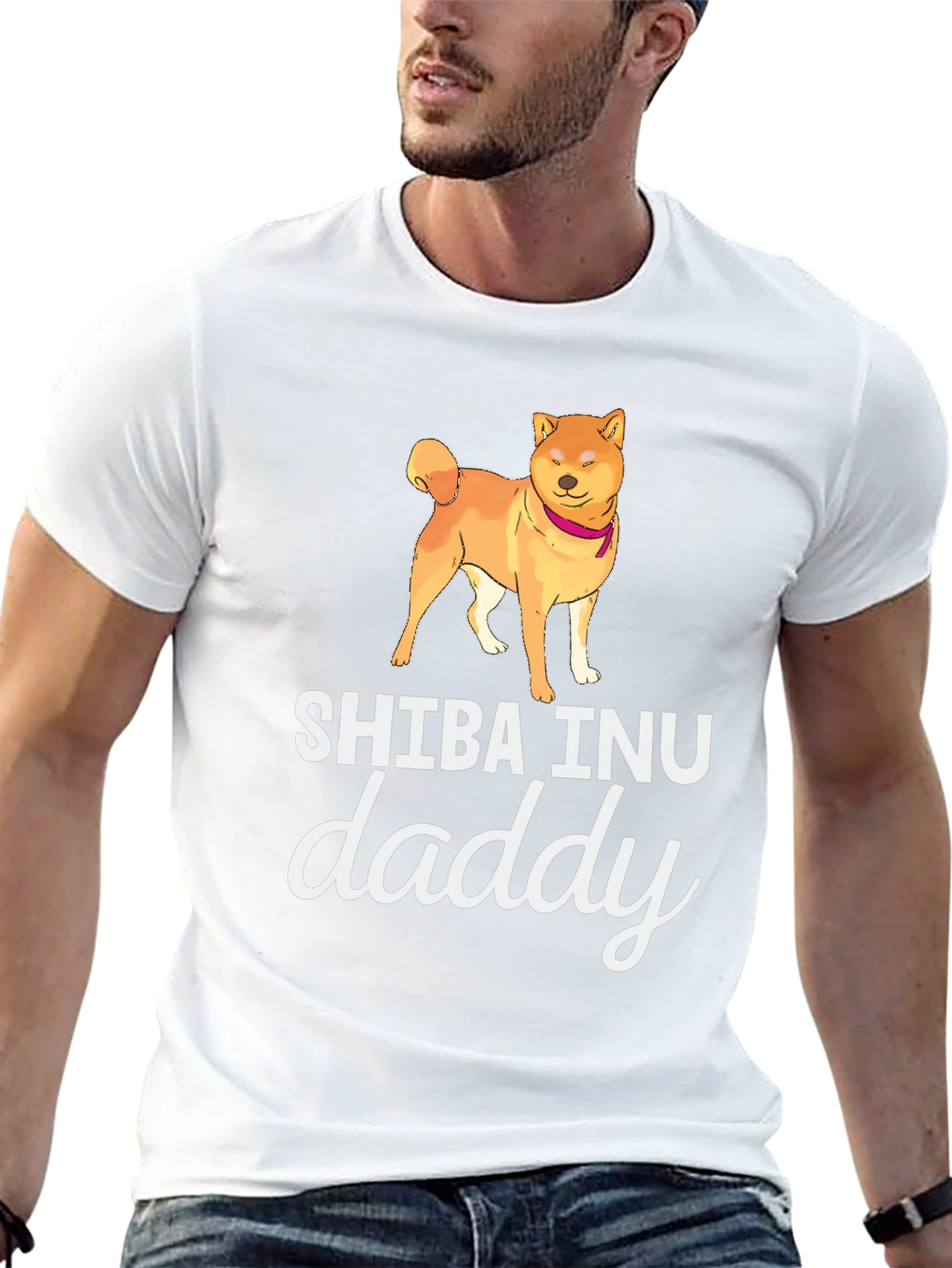 Shiba Inu Daddy Black Graphic Tee