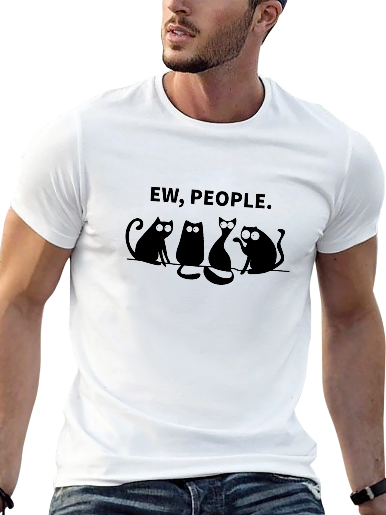 Ew People Black Cat T-Shirt
