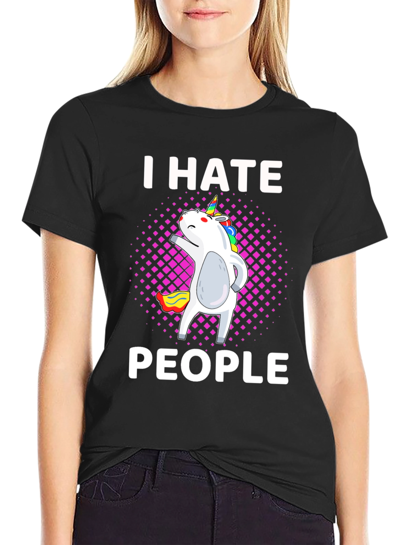 I Hate People Unicorn Graphic T-Shirt