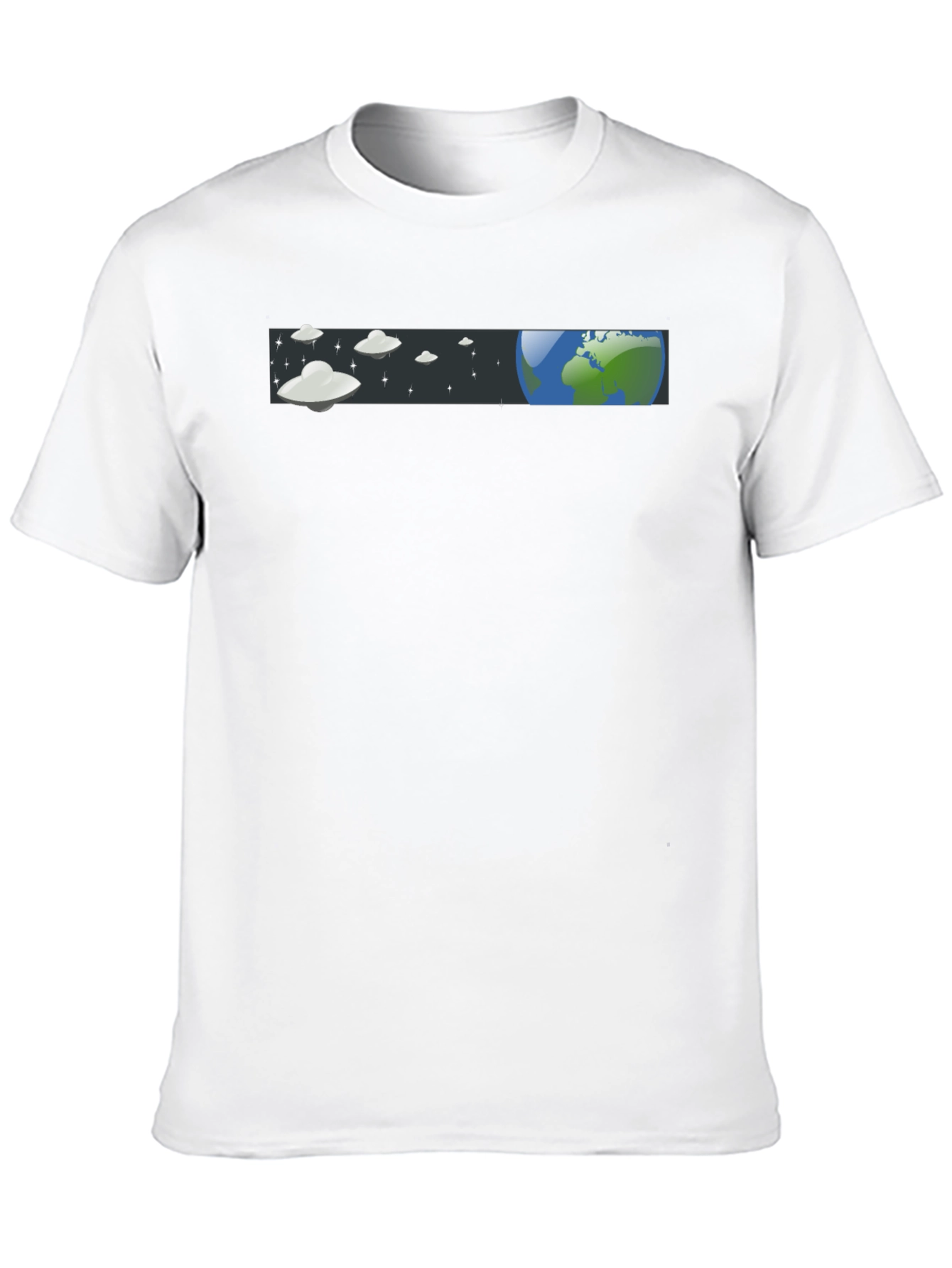 UFO Earth Graphic T-Shirt - Black Casual Tee