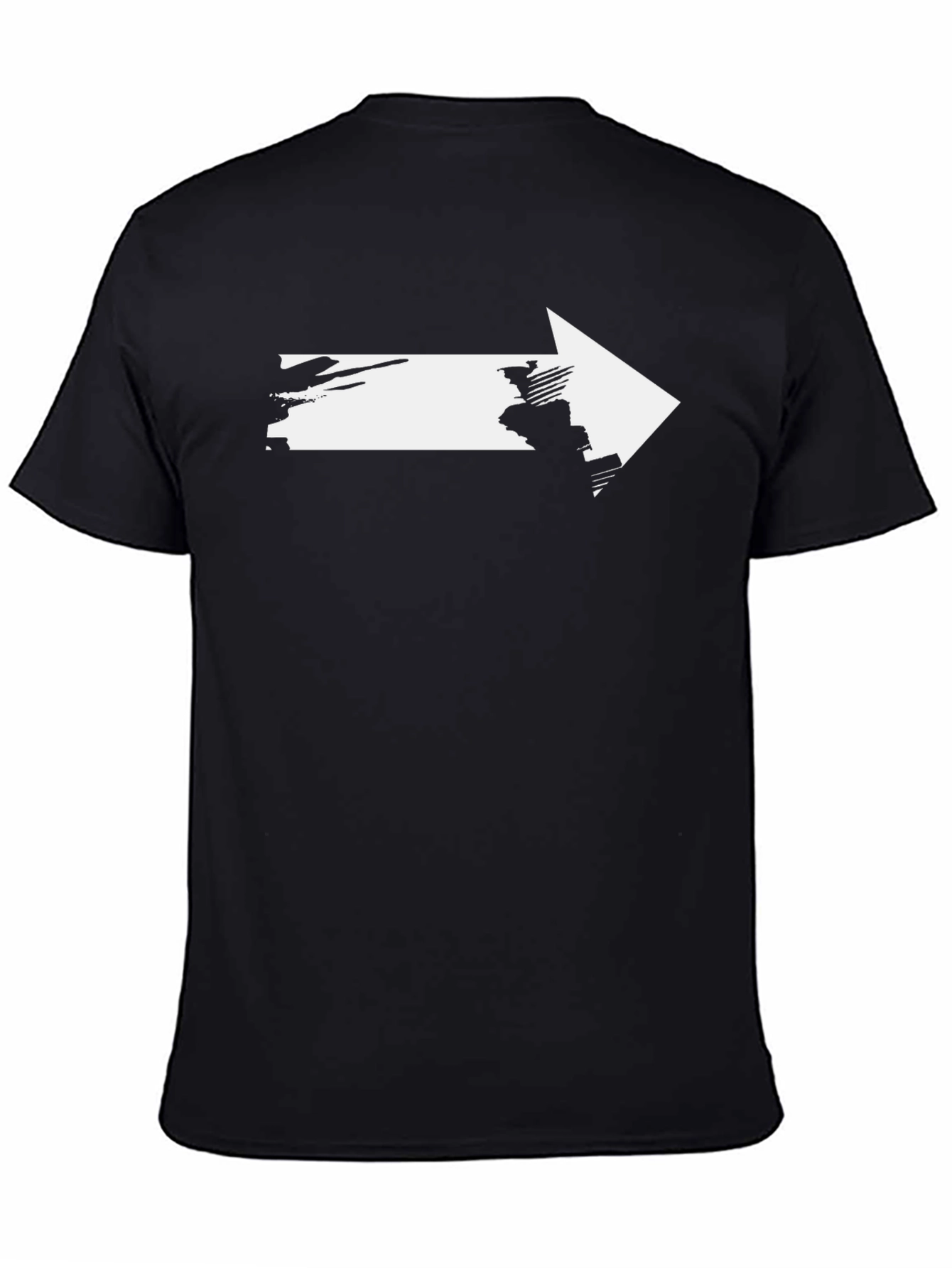 Arrow Graphic Tee - Black Cotton Blend Casual Top