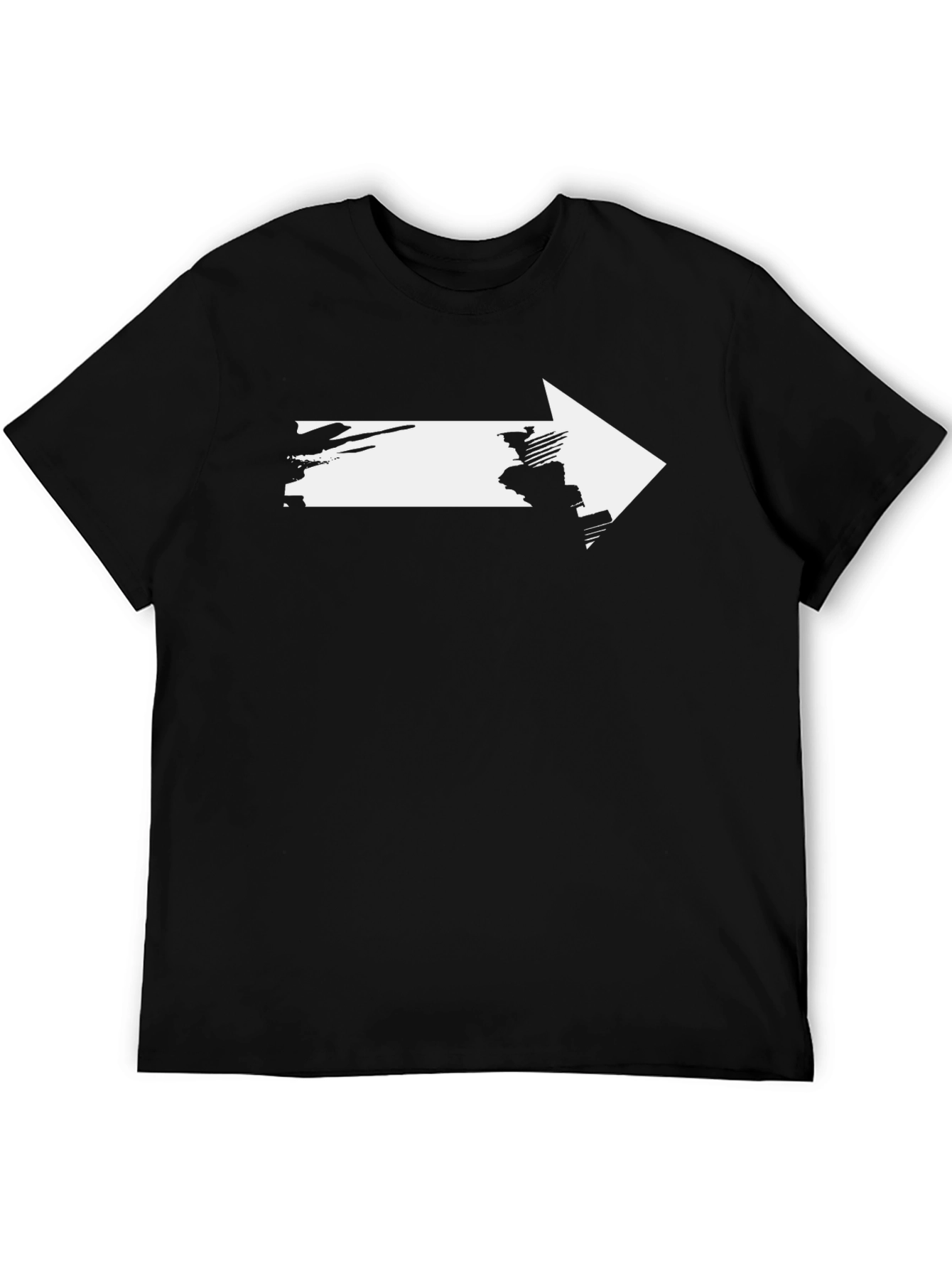Arrow Graphic Tee - Black Cotton Blend Casual Top