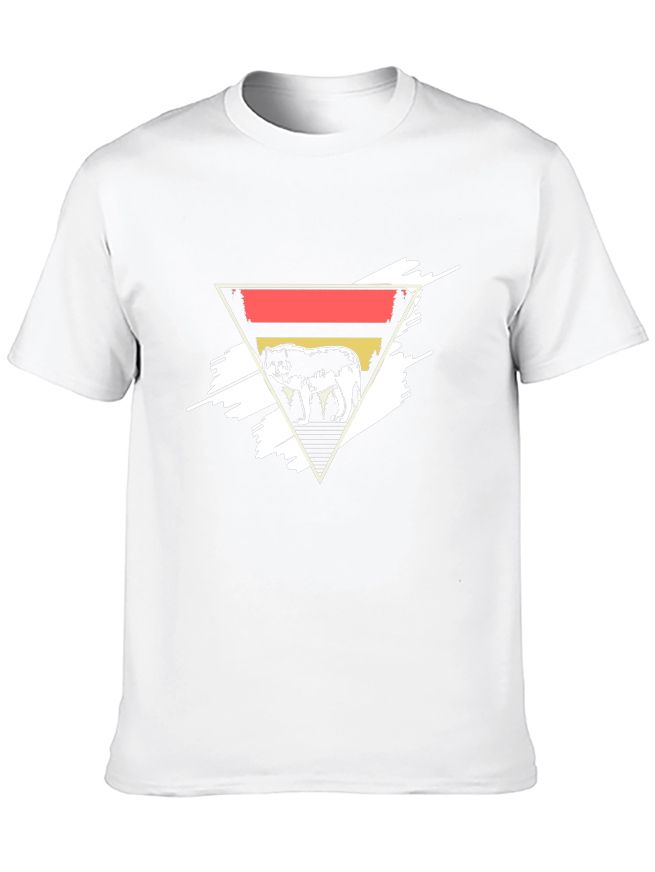 Wolf Triangle Graphic Tee - Black Cotton Blend