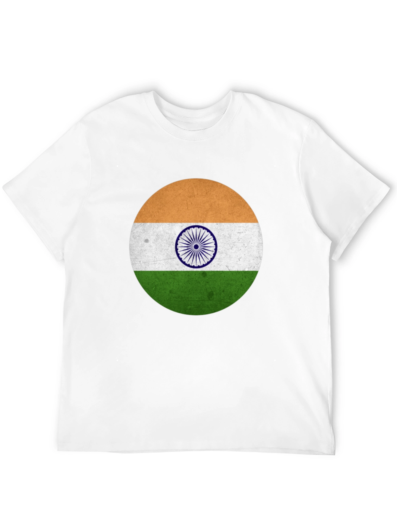 India Flag Graphic T-Shirt - Black Cotton Blend