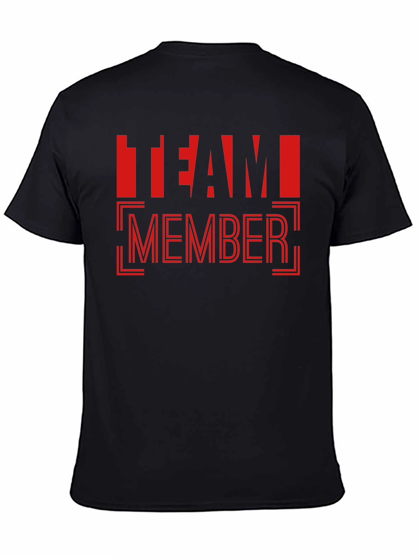 Team Member Graphic Tee - Black Cotton Casual Shirt