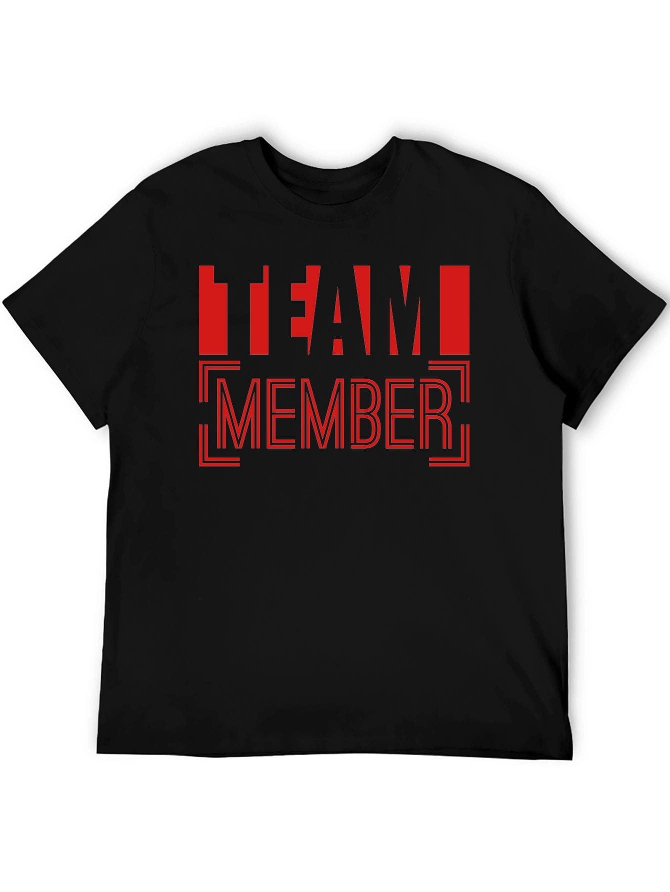 Team Member Graphic Tee - Black Cotton Casual Shirt