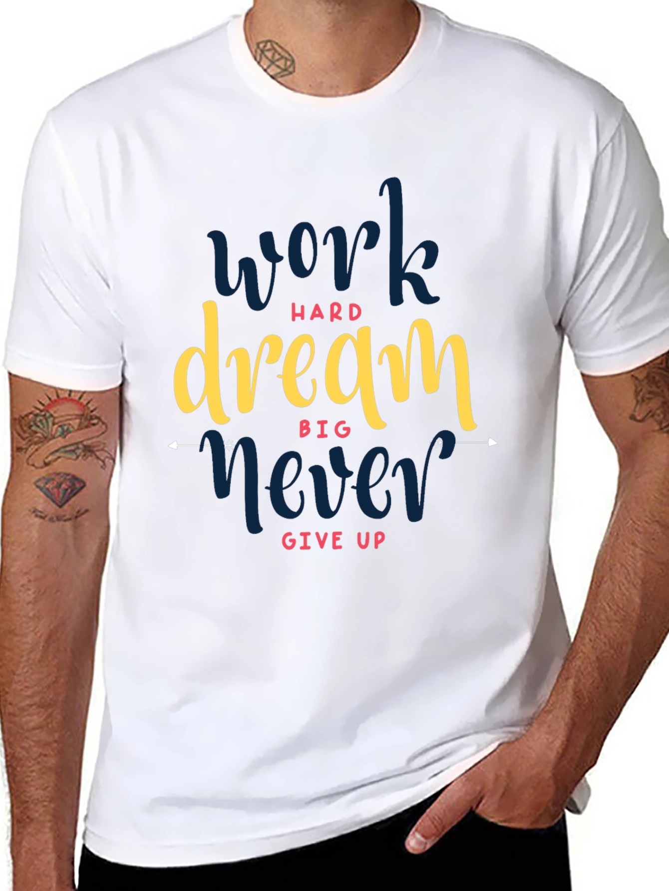 Motivational Graphic Tee - Work Hard Dream Big