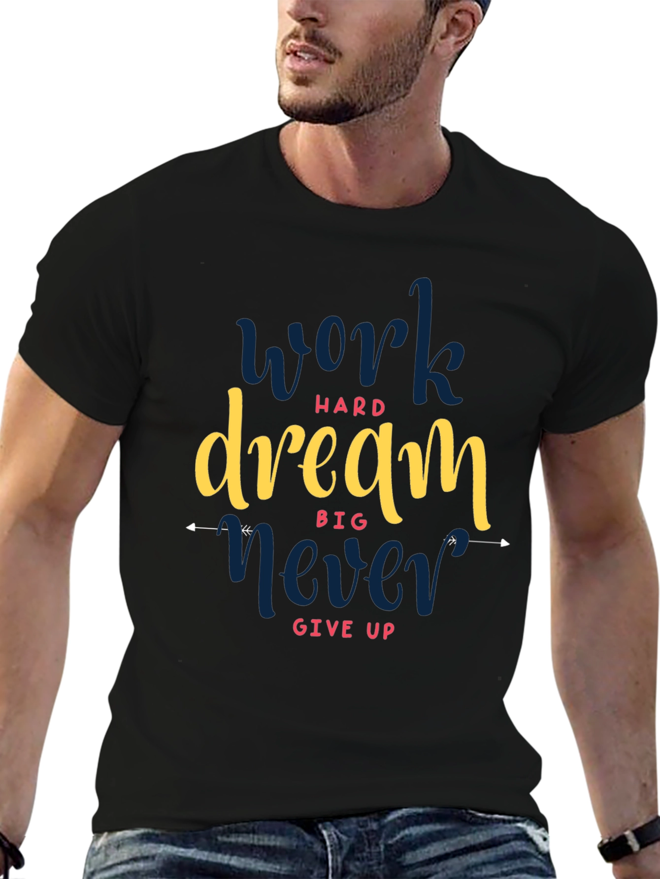 Motivational Graphic Tee - Work Hard Dream Big