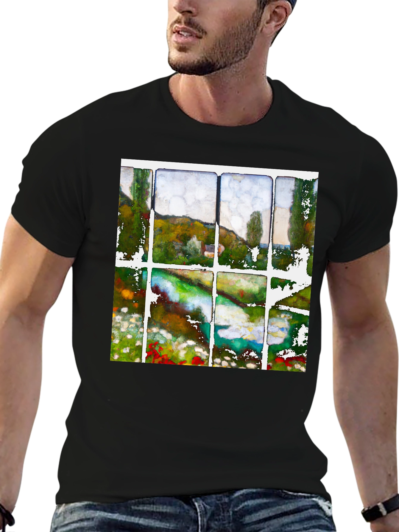 Impressionist Landscape T-Shirt - Window View