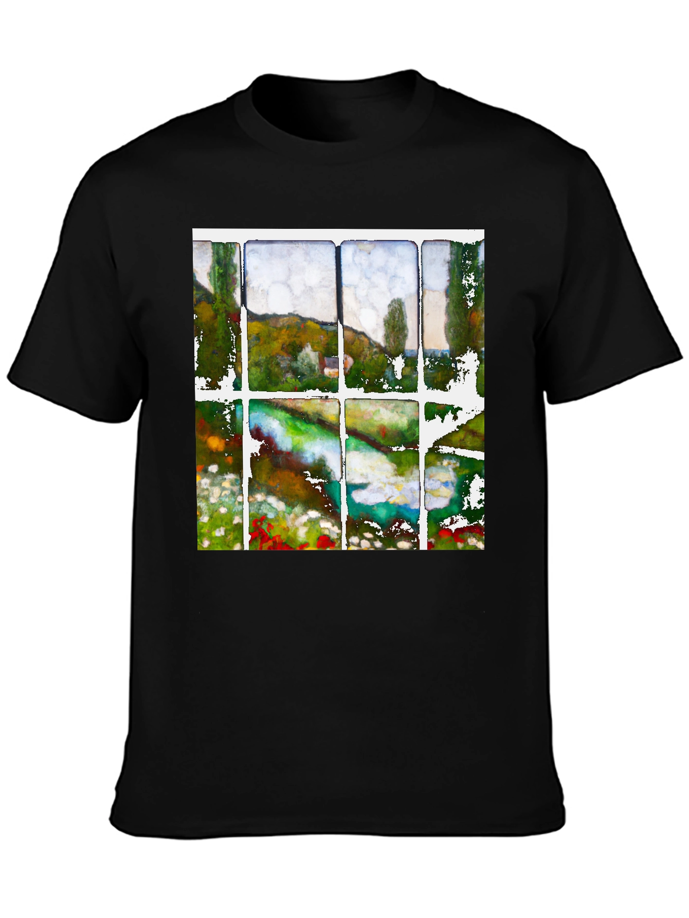 Impressionist Landscape T-Shirt - Window View