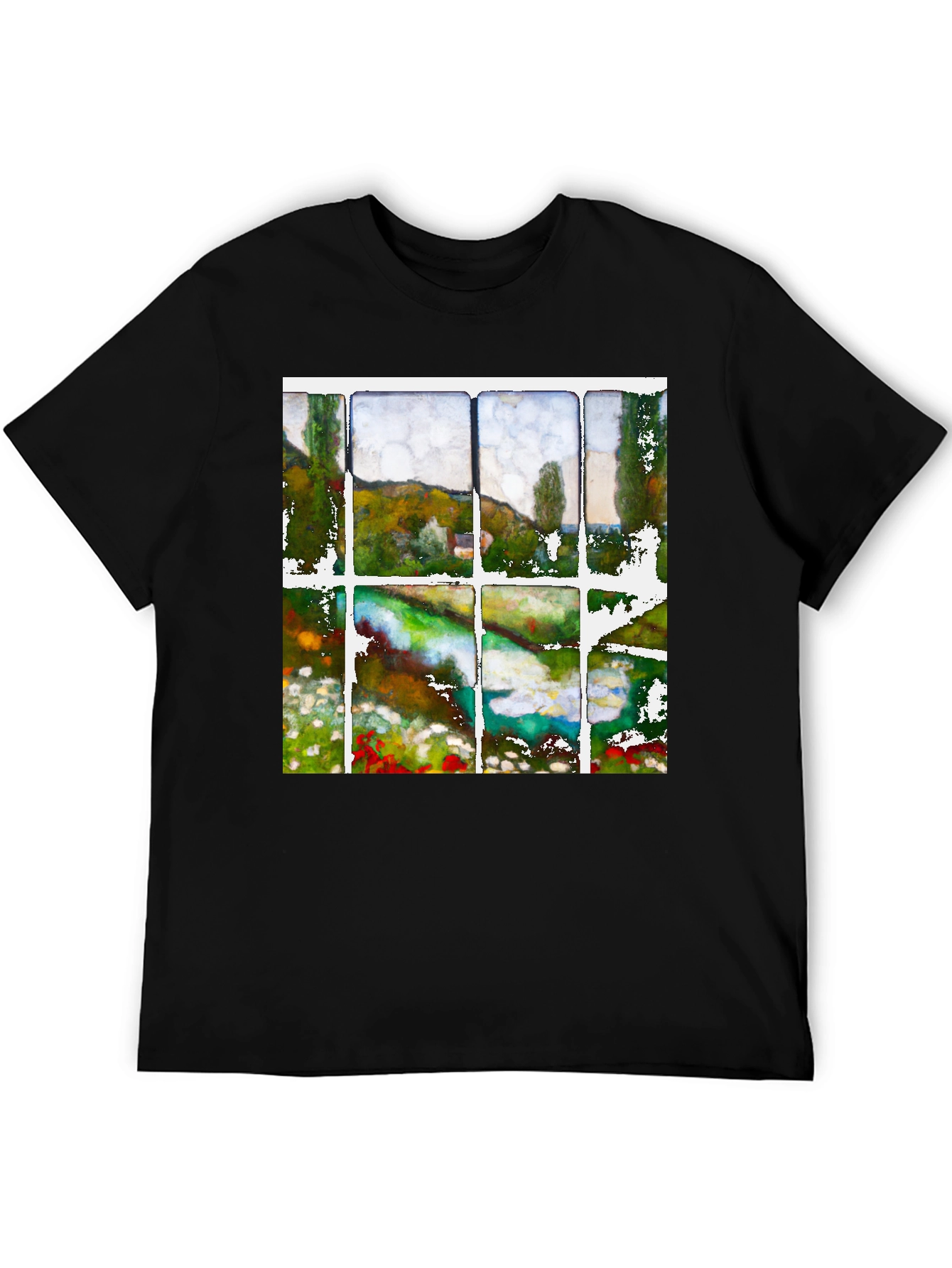 Impressionist Landscape T-Shirt - Window View