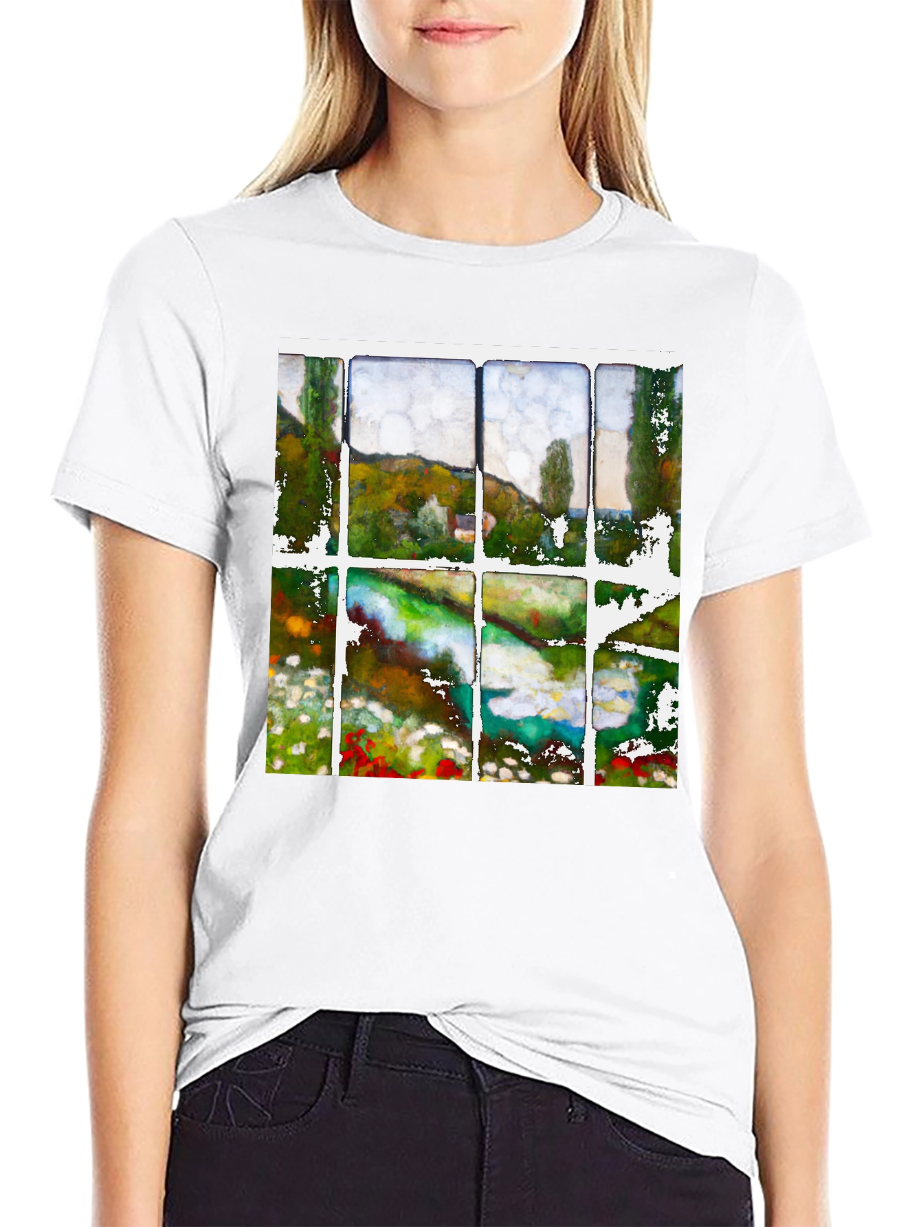 Impressionist Landscape T-Shirt - Window View