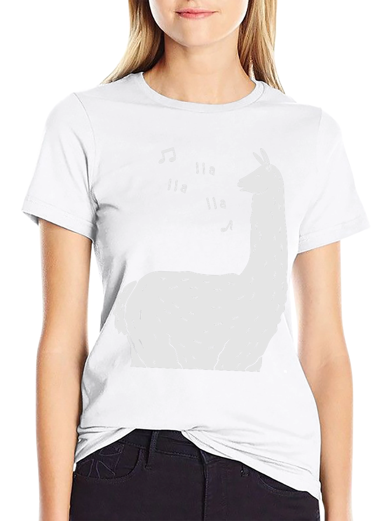 Singing Llama Graphic Tee - Black Cotton T-Shirt