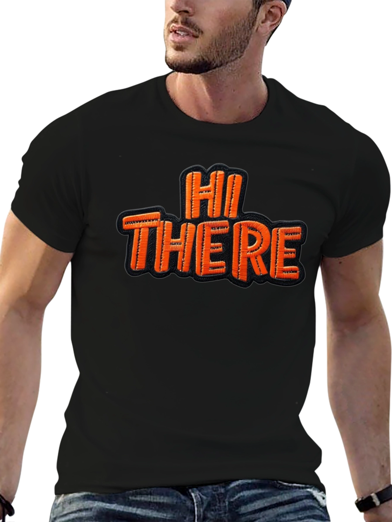 Hi There Graphic Tee - Classic Black Cotton T-Shirt