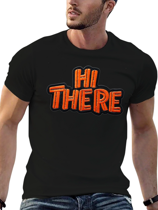Hi There Graphic Tee - Classic Black Cotton T-Shirt