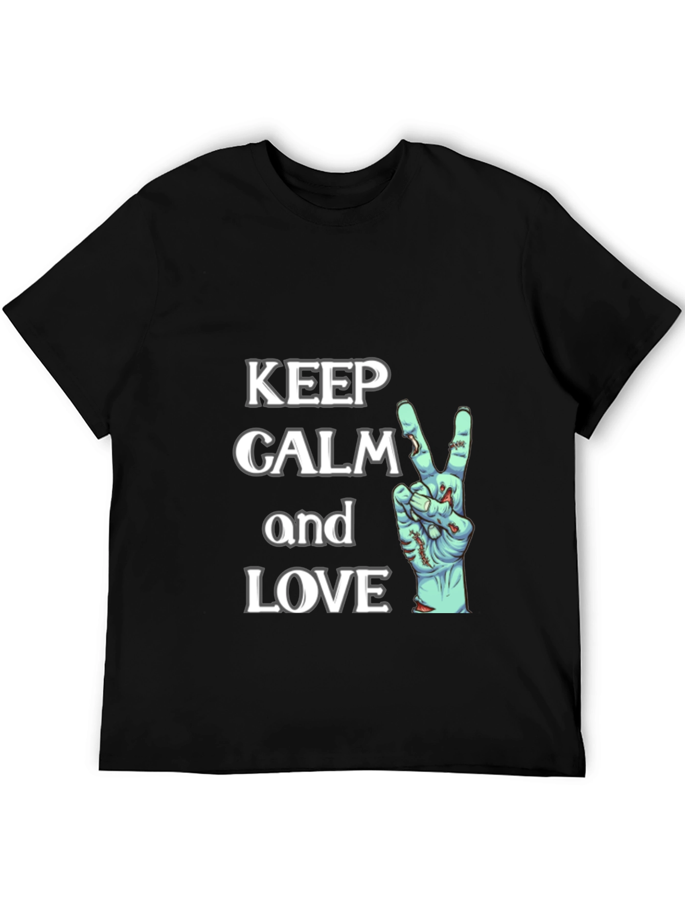 Keep Calm Zombie Love Black Graphic Tee