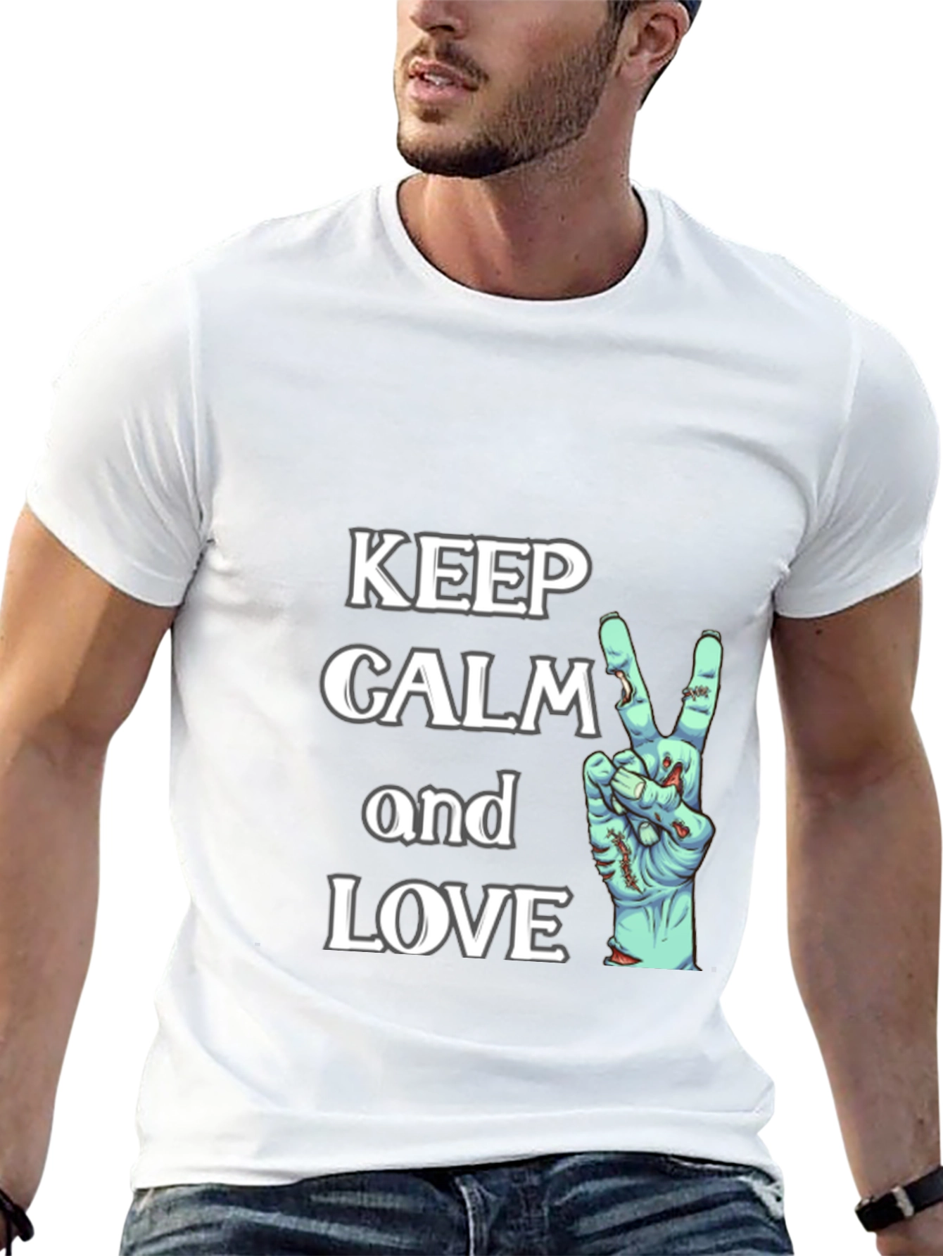 Keep Calm Zombie Love Black Graphic Tee