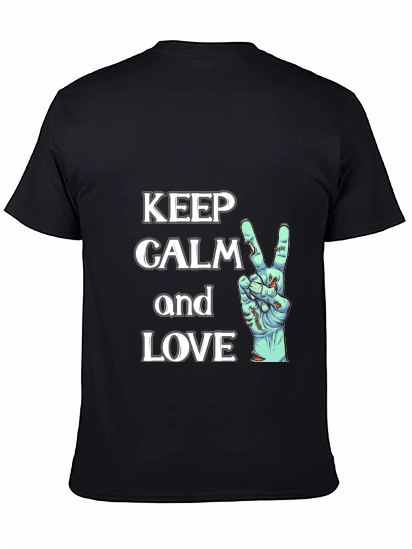 Keep Calm Zombie Love Black Graphic Tee