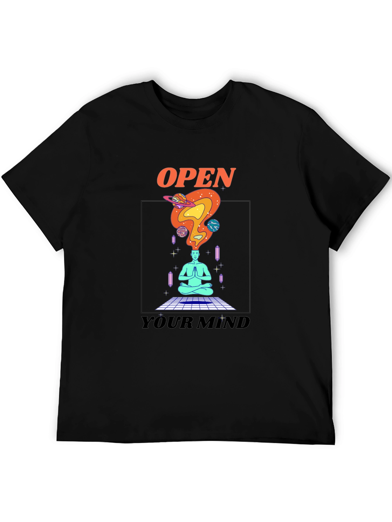 Open Your Mind Graphic T-Shirt - Black Tee