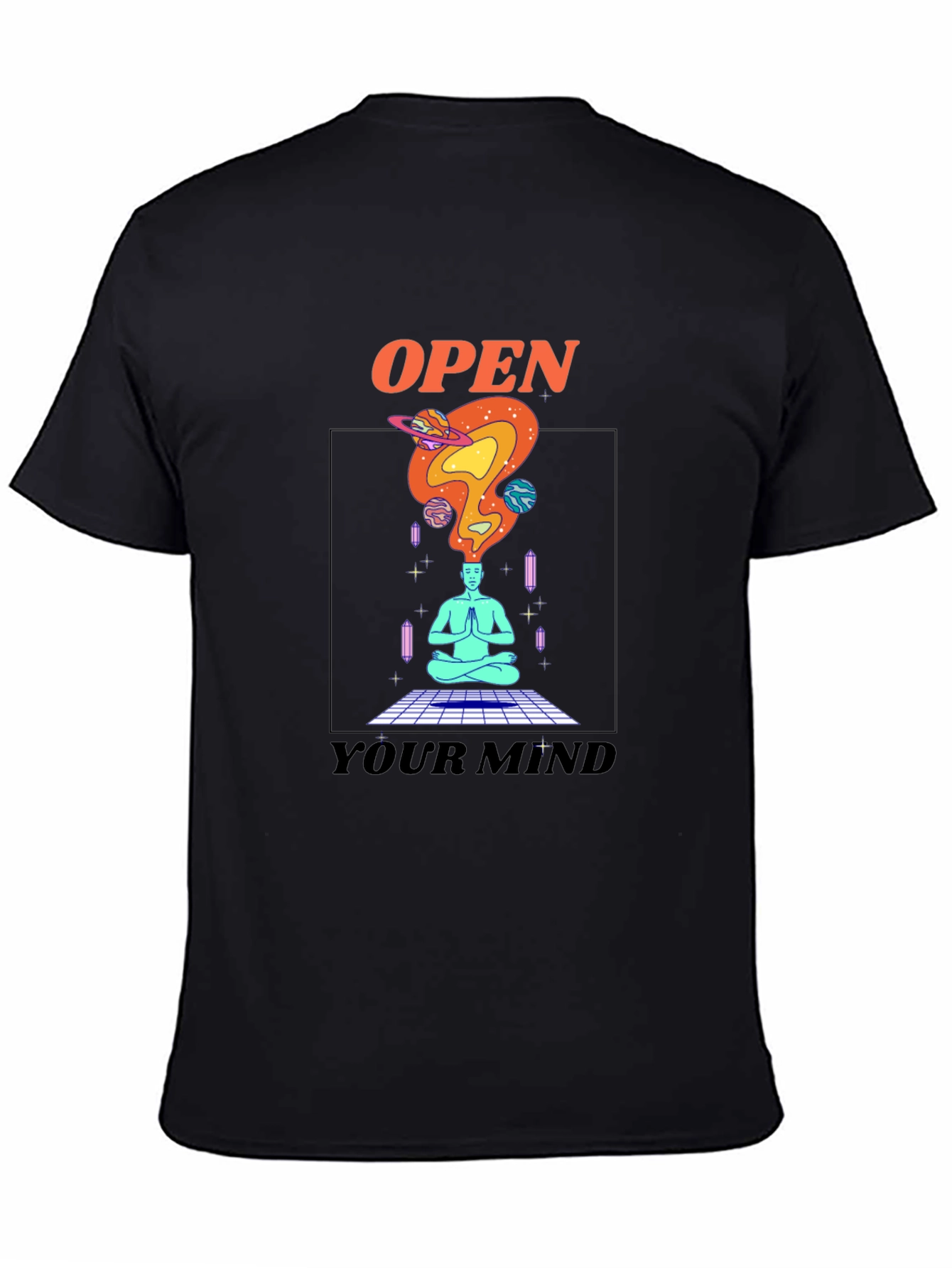 Open Your Mind Graphic T-Shirt - Black Tee