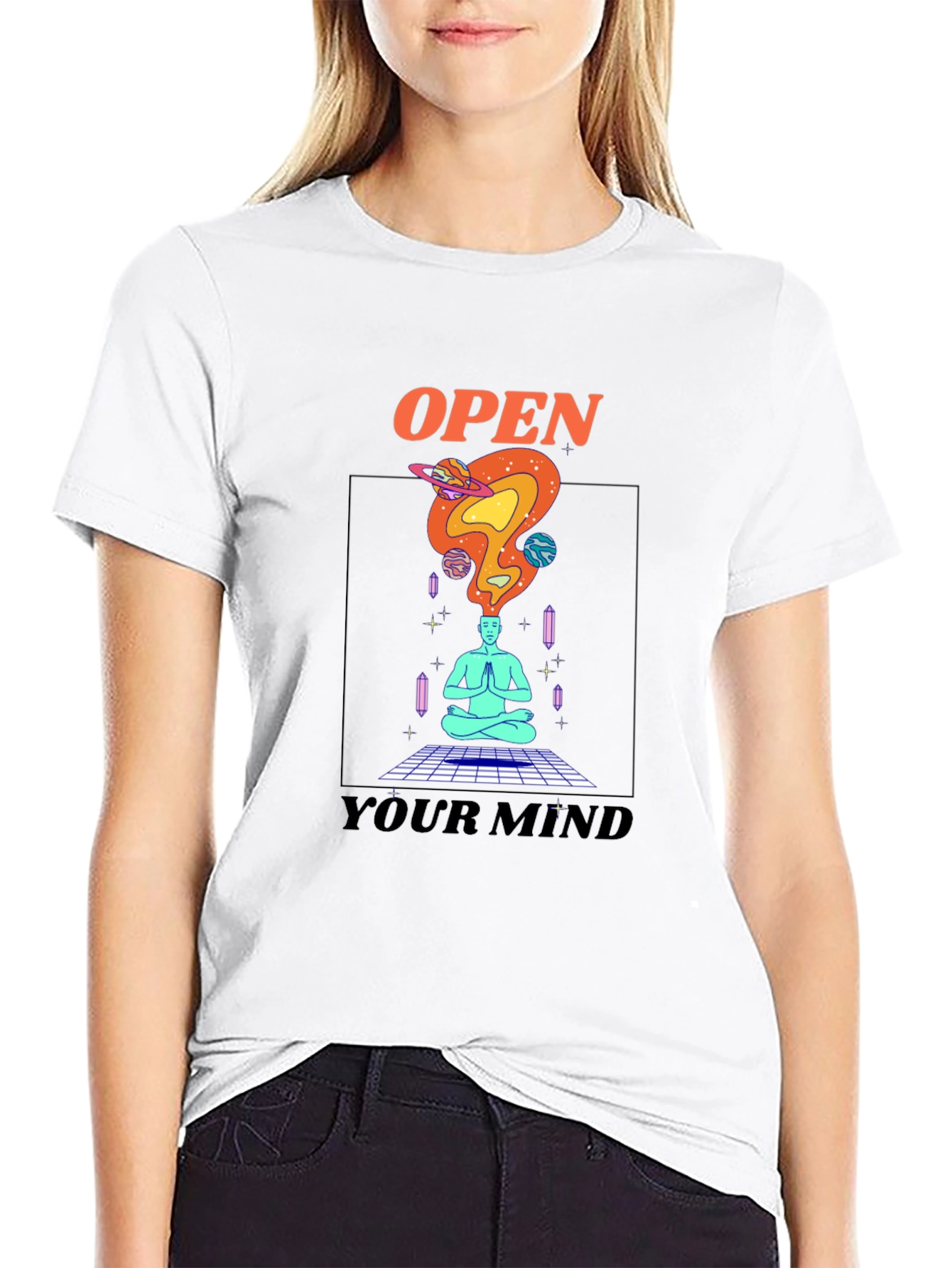 Open Your Mind Graphic T-Shirt - Black Tee