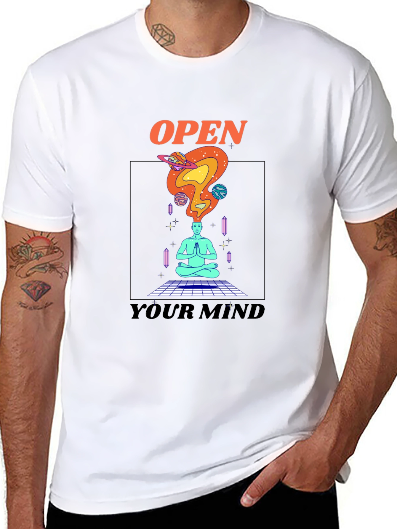 Open Your Mind Graphic T-Shirt - Black Tee