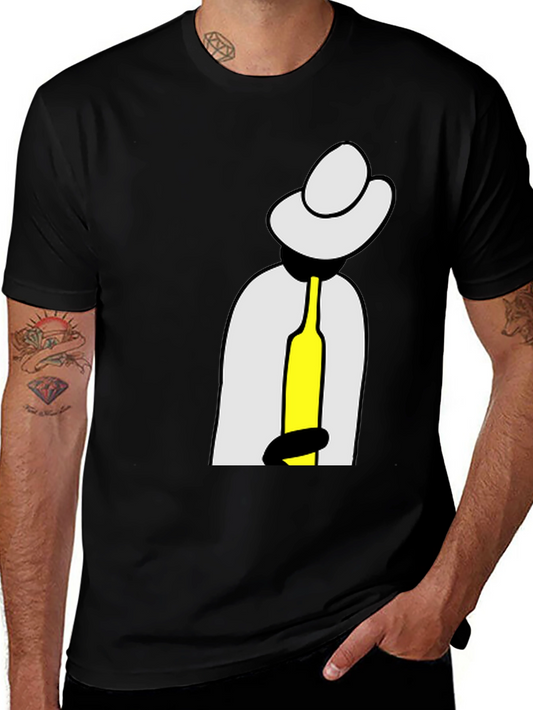 Abstract Man with Bottle Graphic T-Shirt