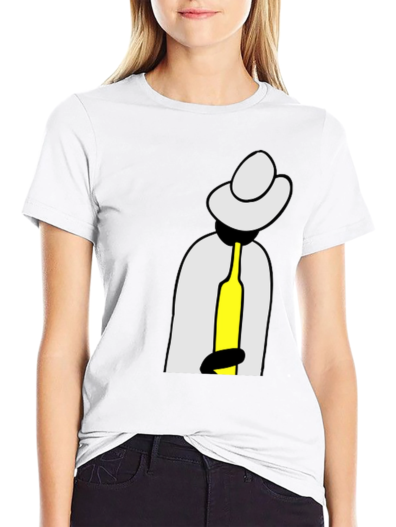 Abstract Man with Bottle Graphic T-Shirt