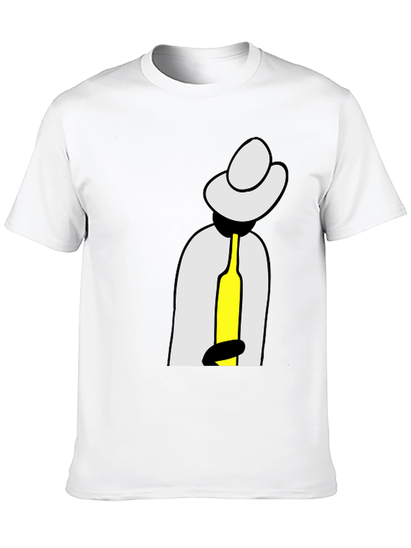 Abstract Man with Bottle Graphic T-Shirt
