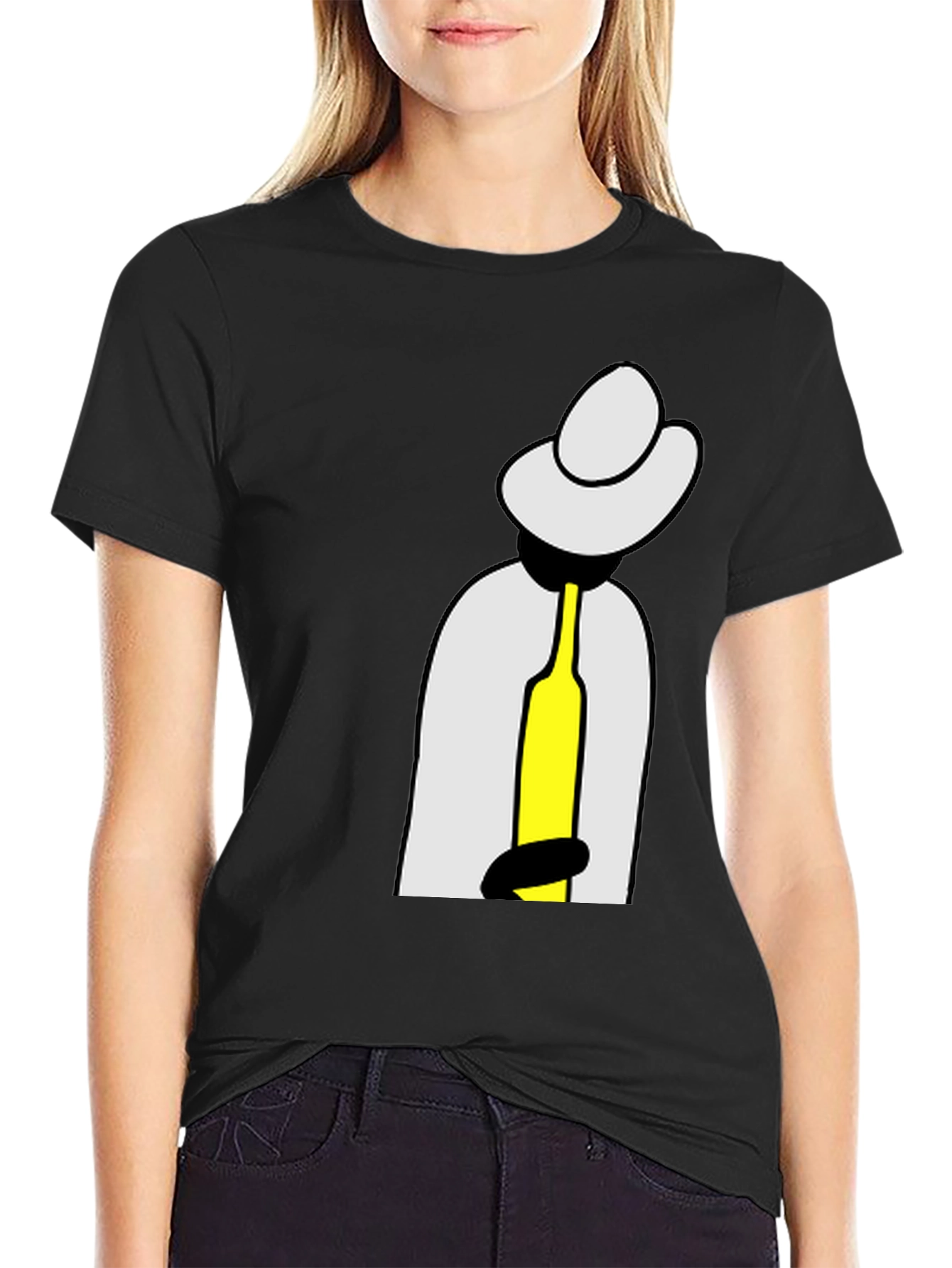 Abstract Man with Bottle Graphic T-Shirt