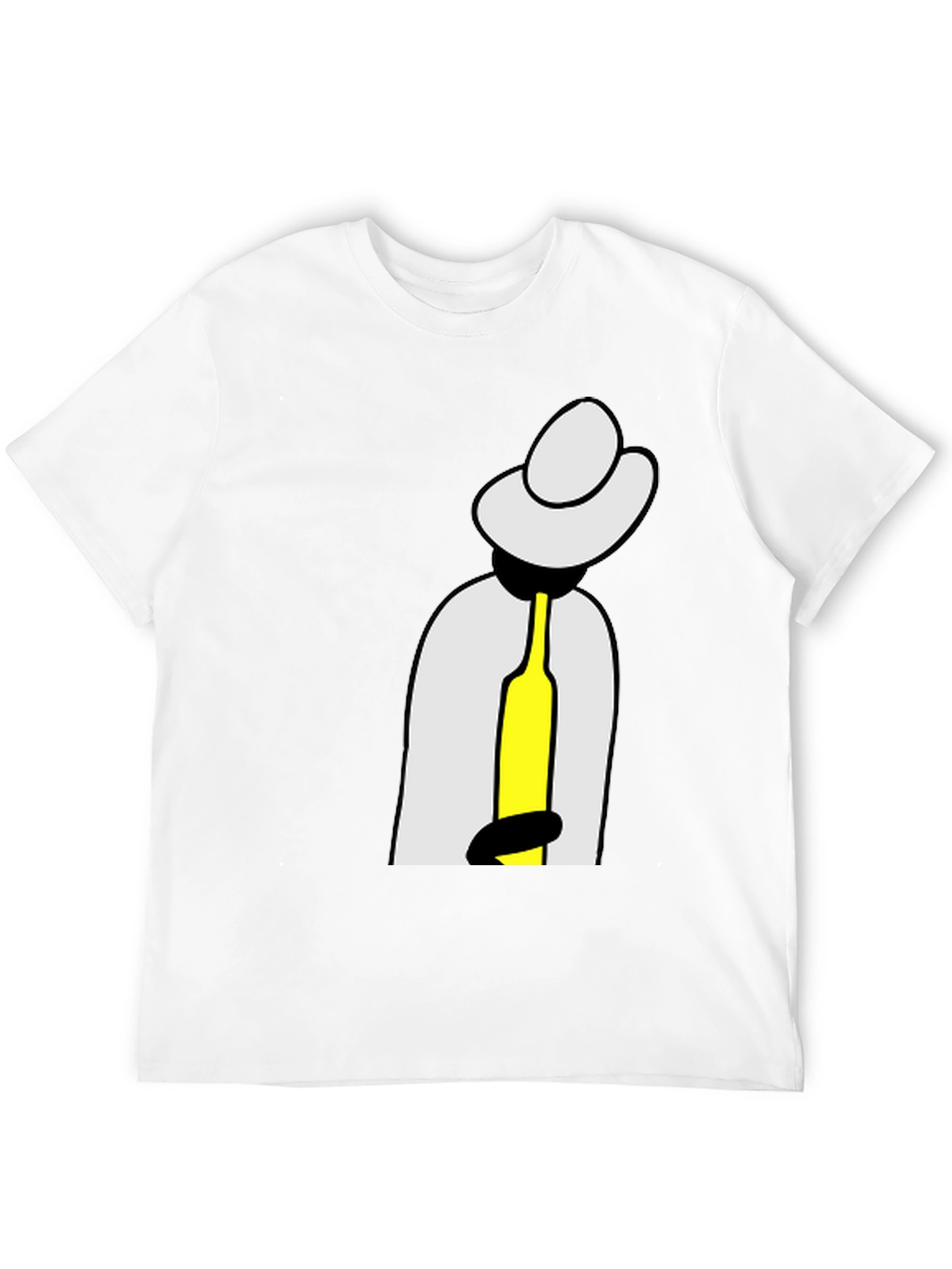 Abstract Man with Bottle Graphic T-Shirt