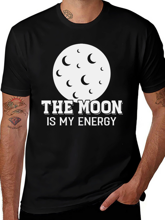 Moon Energy Graphic Tee - Black Cotton T-Shirt