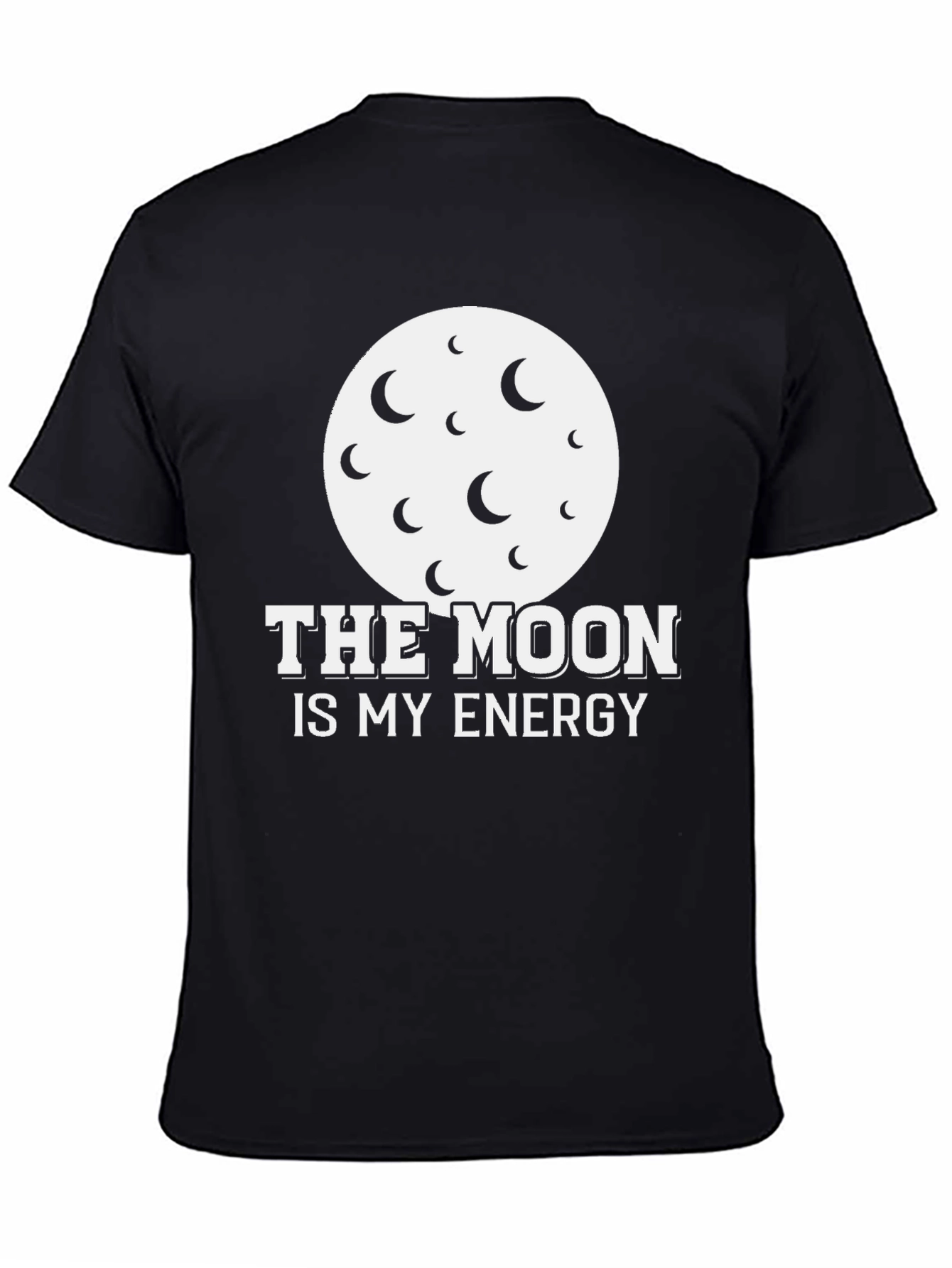 Moon Energy Graphic Tee - Black Cotton T-Shirt