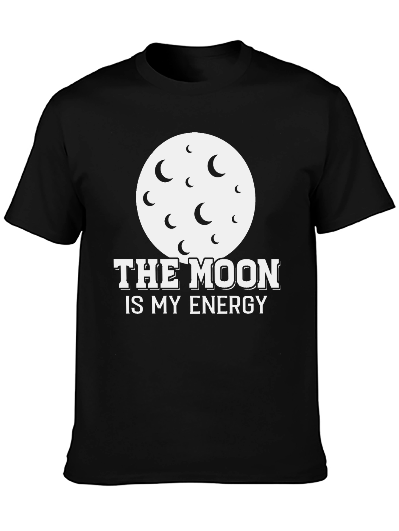 Moon Energy Graphic Tee - Black Cotton T-Shirt