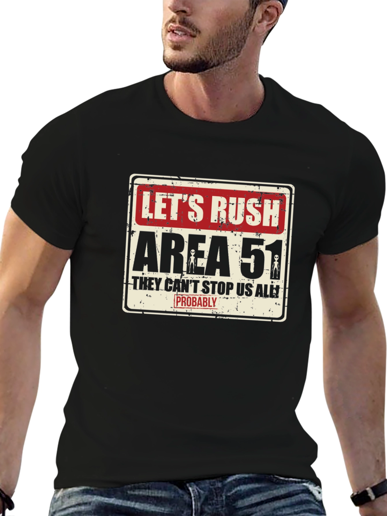 Lets Rush Area 51 Black T-Shirt