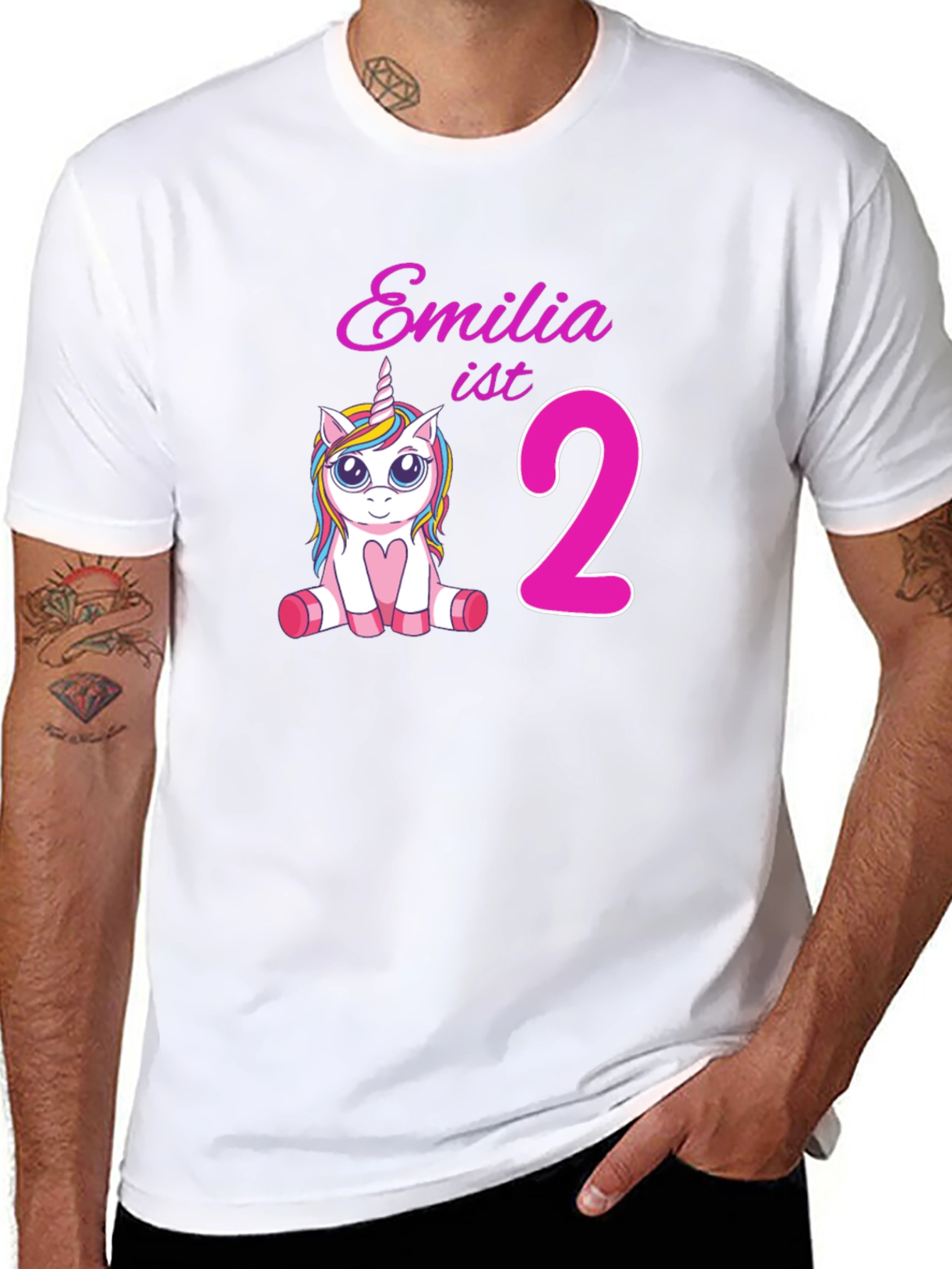 Emilia ist 2 Unicorn Birthday T-Shirt