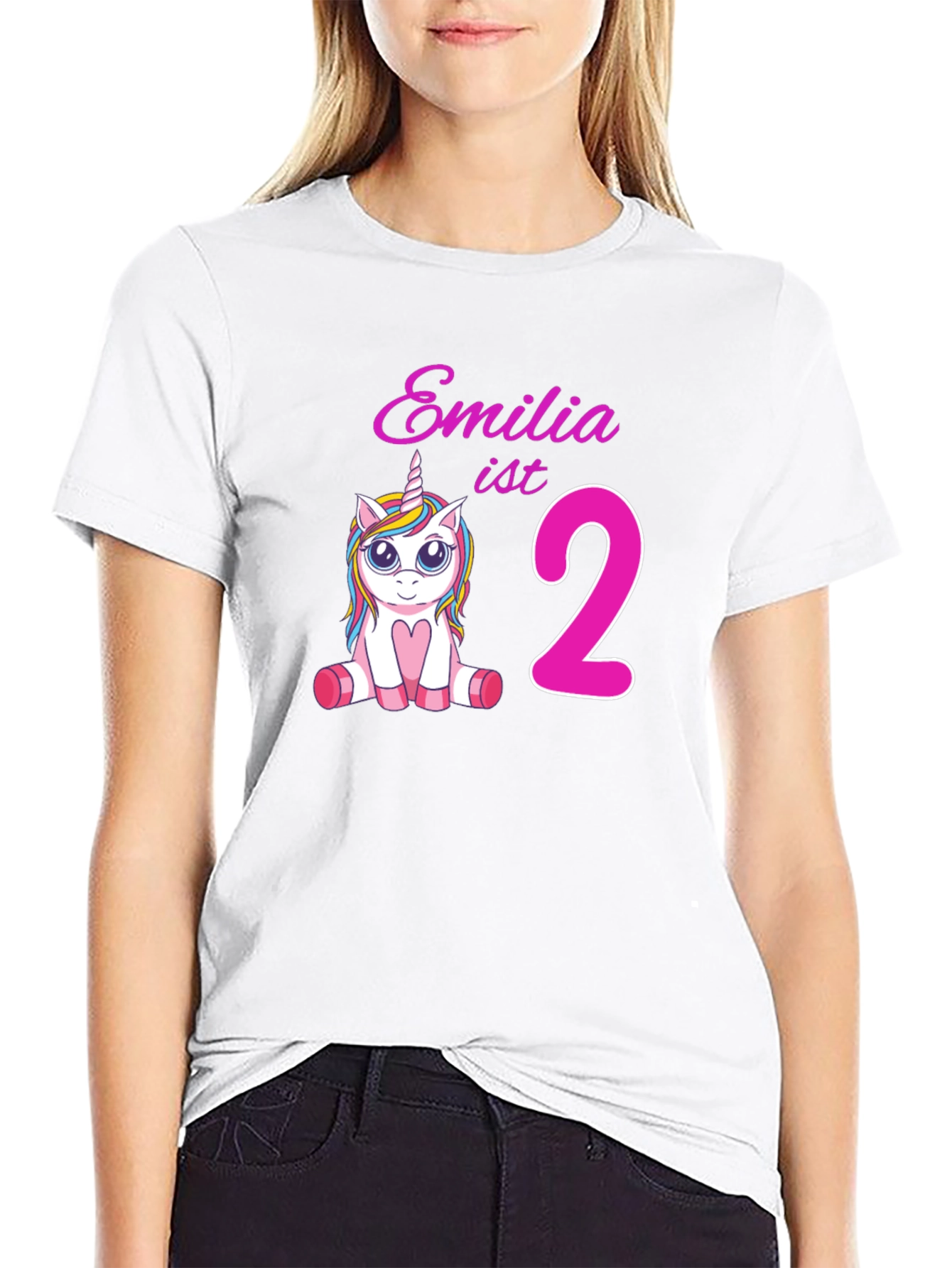 Emilia ist 2 Unicorn Birthday T-Shirt