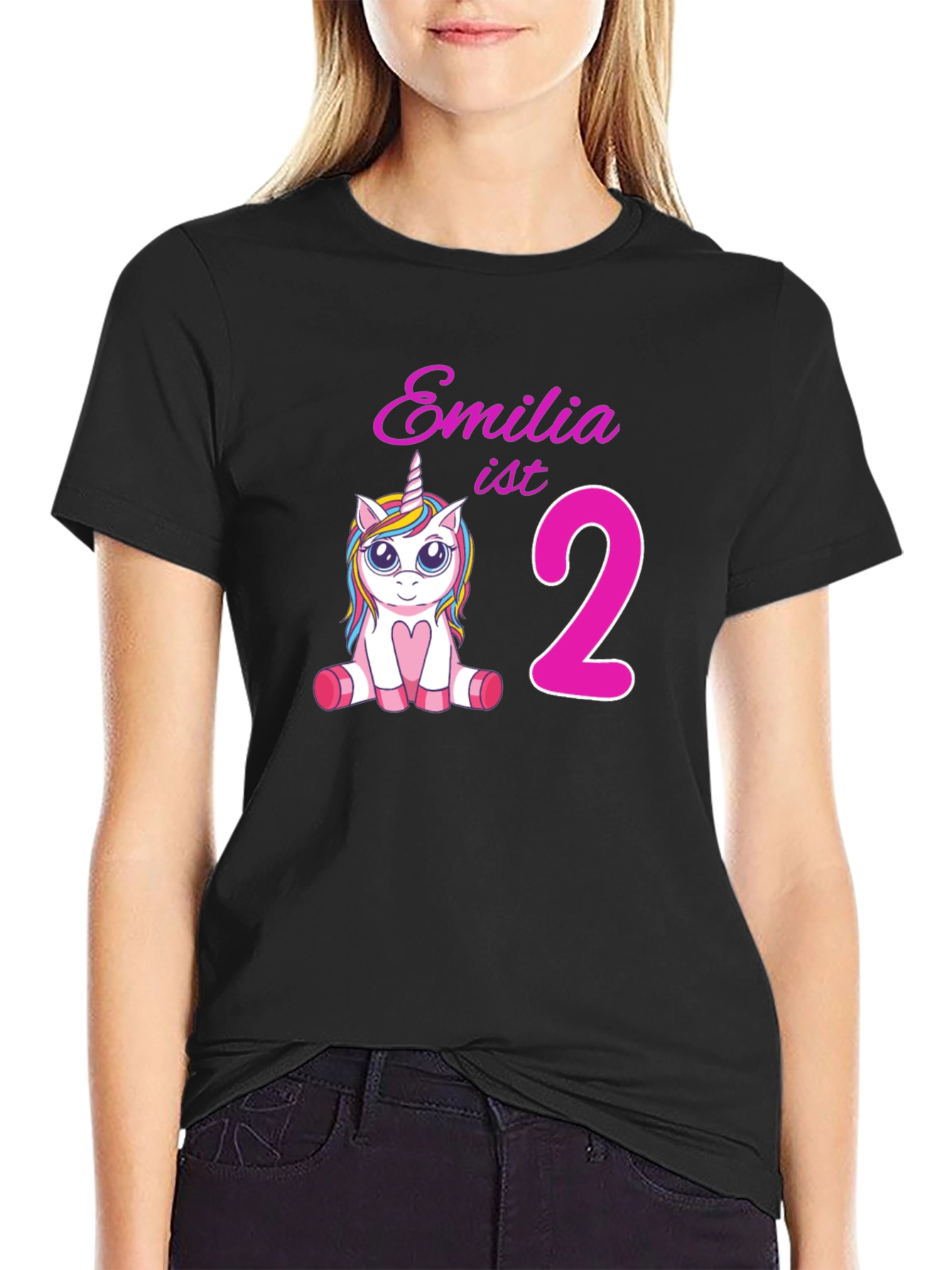 Emilia ist 2 Unicorn Birthday T-Shirt