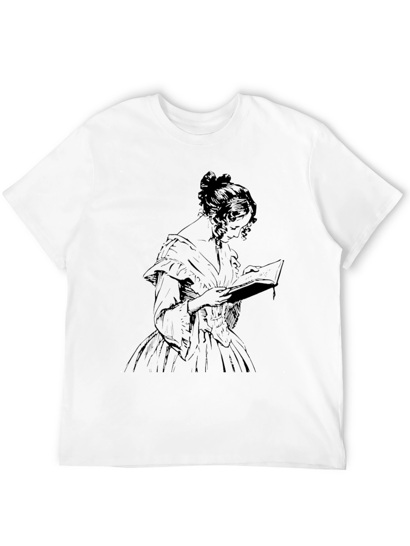 Elegant Woman Reading Book Graphic Tee