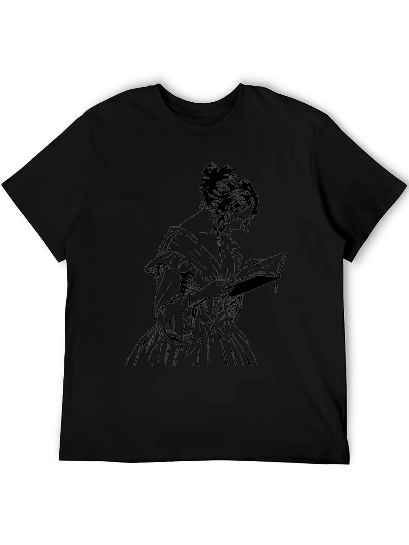 Elegant Woman Reading Book Graphic Tee