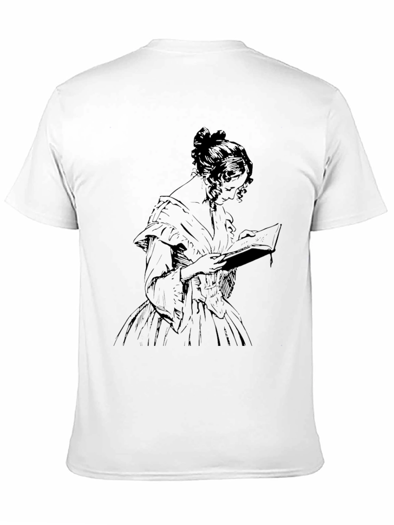 Elegant Woman Reading Book Graphic Tee