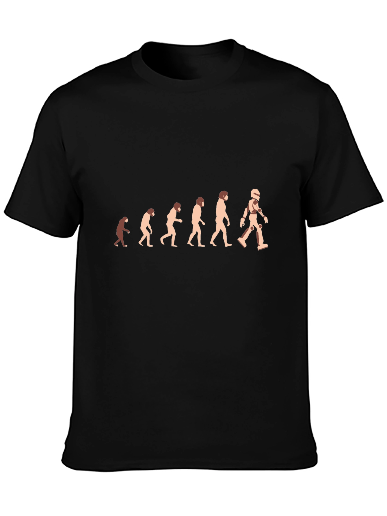 Evolution to Robot Black T-Shirt
