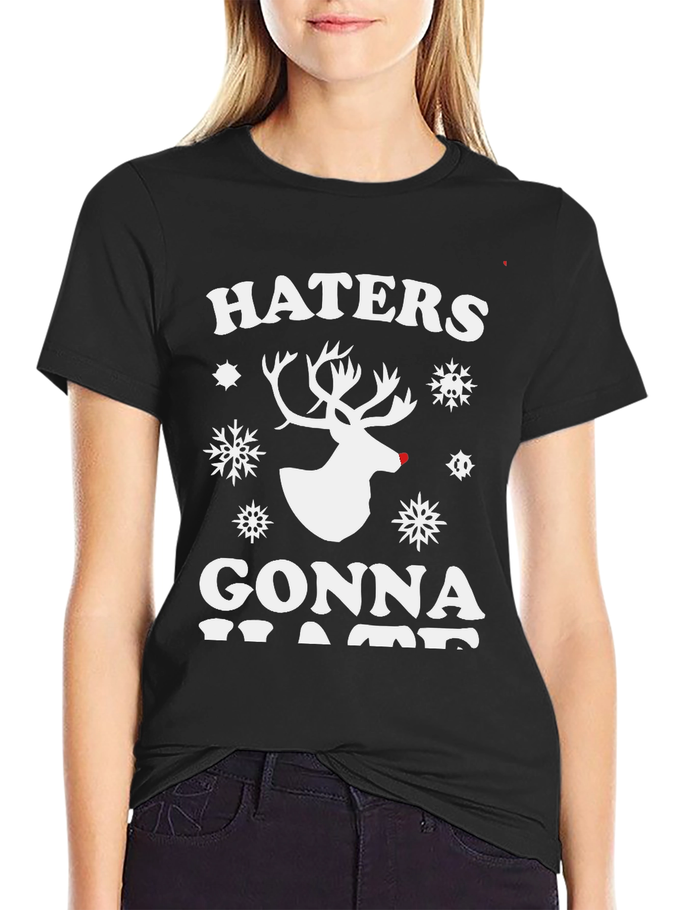 Haters Gonna Hate Reindeer Christmas T-Shirt