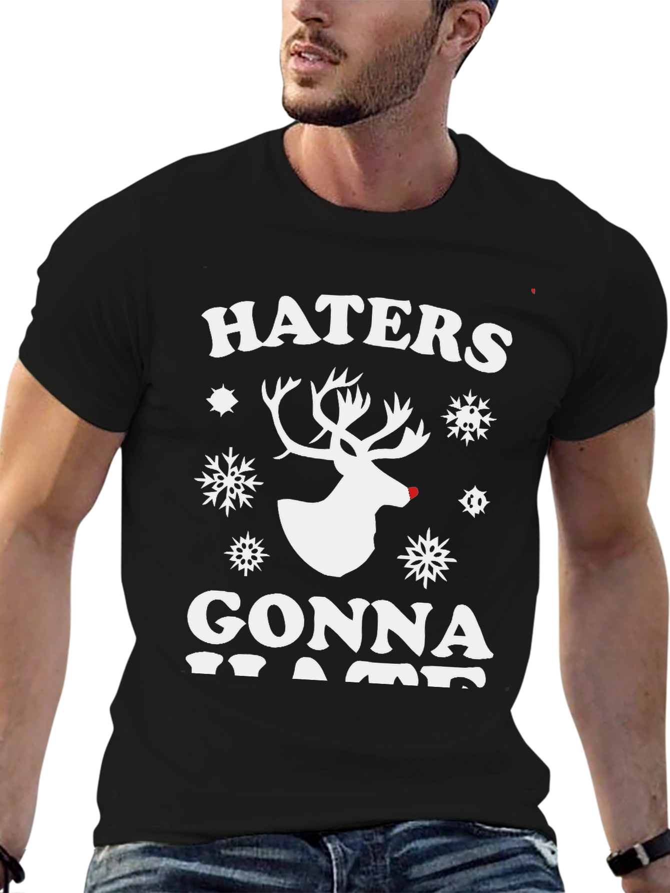 Haters Gonna Hate Reindeer Christmas T-Shirt
