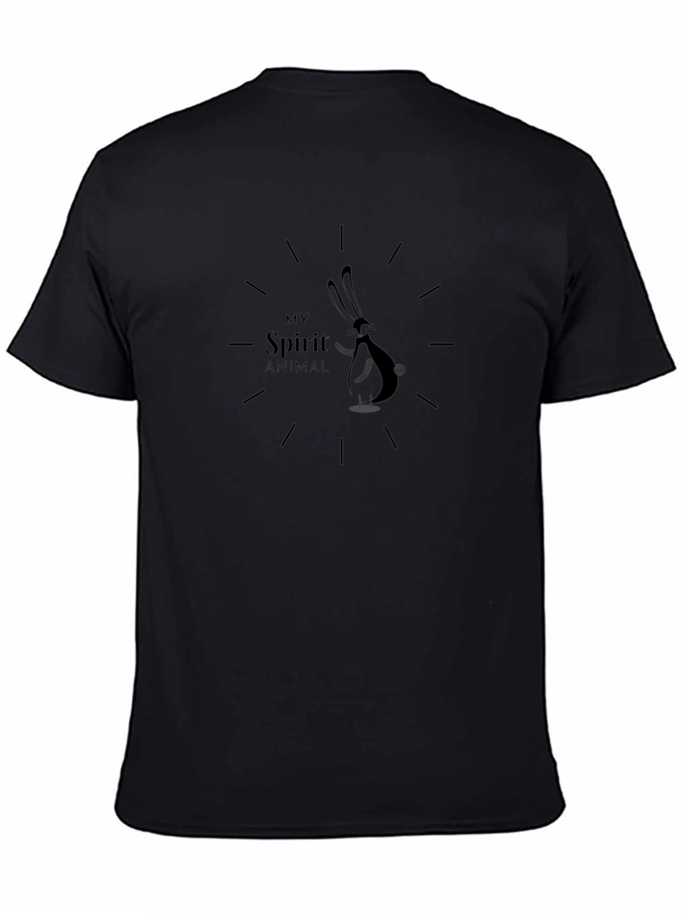 Rabbit Spirit Animal Graphic T-Shirt - Black